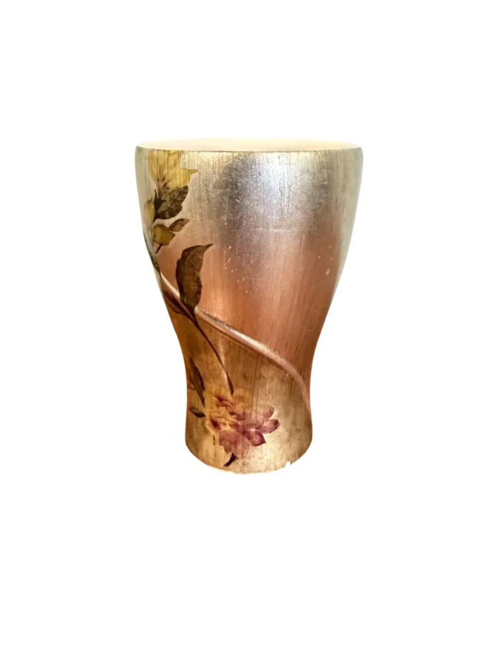 Croscill Floral Vase Tumbler Tapered Design Home Decor Silver Platinum Accents